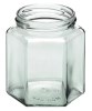 Glasburk 6-kant 500gr 16st/kart med lock 70 mm inkl kartong