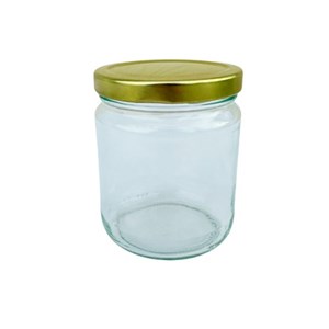 Glasburk rund 350gr 15 st/kart med lock 70 mm inkl kartong