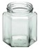 Glasburk 6-kant 500gr 16st/kart med lock 70 mm inkl kartong